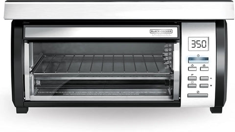 BLACK+DECKER SpaceMaker Under-Counter Toaster Oven, Digital Controls, Black/Stainless Steel, Fits 9�测�� Pizza, TROS1000D