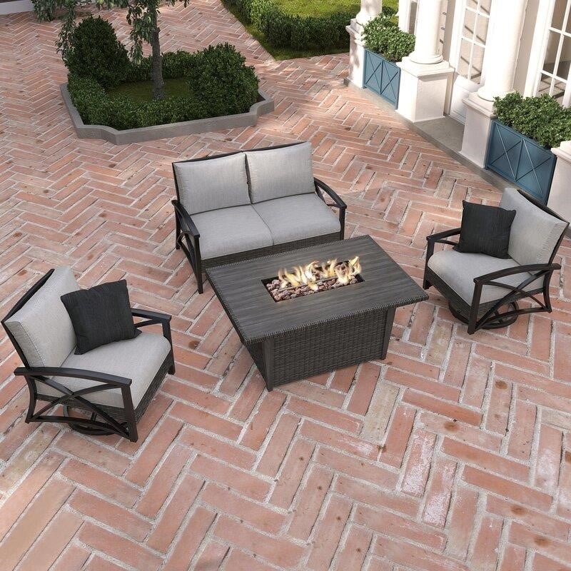 Martha Stewart Metal 4 - Person Seating Group with Cushions