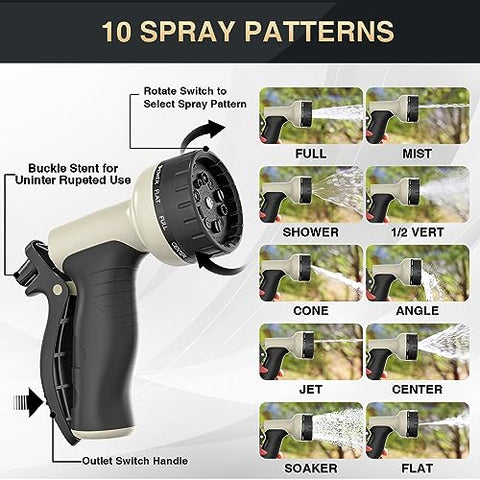 Expandable Garden Hose 100ft - New Patented Water Hose with 40 Layers of Innovative Nano Rubber