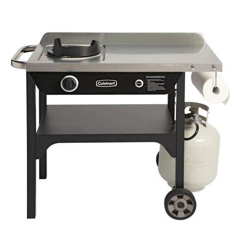Cuisinart 锟斤拷 Outdoor Wok Station, 50,000 BTU Propane Outdoor Wok Burner w Prep Table, 14锟芥�锟斤拷 Carbon Steel Wok for Stir Fry, Searing, BBQ 锟斤拷 Black
