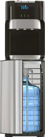 Bottom Loading Water Cooler Dispenser for 5 Gallon Bottles - 3 Temperatures with Hot, Room & Cold Spouts, Child Safety Lock, LED Display with Empty Bottle Alert, Stainless Steel