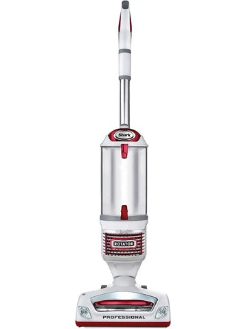 Shark NV501 Rotator Professional Lift-Away Upright Vacuum with HEPA Filter, Swivel Steering, LED Headlights, Wide Upholstery Tool, Dusting Brush & Crevice Tool, White/Red, 12, 18, 14.