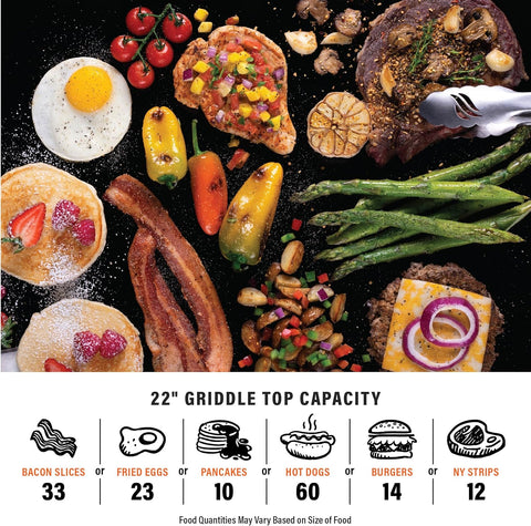 Blackstone 1666 22” Tabletop Griddle with Stainless Steel Faceplate, Powder Coated Steel, Black