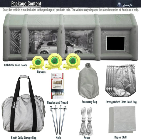 30x20x13Ft Inflatable Paint Booth with Blowers & Air Filter System – Professional Spray Tent