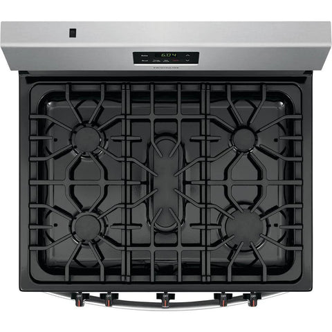 Frigidaire 30 in. 5 Burner Freestanding Gas Range in Stainless Steel FCRG3052AS