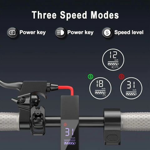 Electric Scooter - 8.5" Solid Tires, 350W Motor, Up to 19 MPH and 21-23 Miles Long-Range Portable Foldable Commuting Scooter for Adults with Double Braking System and App