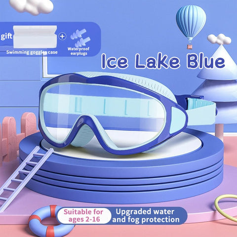 HD Children's Large Frame Waterproof and Anti-fog Swimming Goggles