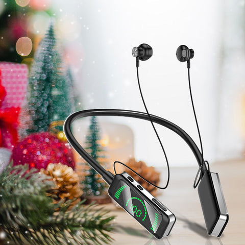HiFi Digital Display Sports Neckband Bluetooth Headphones