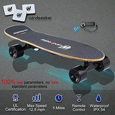 Electric Skateboard with Remote Control for Beginners Cruiser E-Ska with DIY Stickers