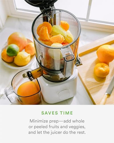 Nama J2 Cold Press Juicer �� Self Feeding for Hands Free Operation with Wide Mouth Hopper for Whole Recipe Loading, Zero Waste Masticating Juicer For More Juice, Less Pulp �� Easy Cleanup & Assembly: Home & Kitchen