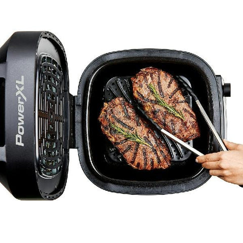 PowerXL Grill Air Fryer Combo Plus 6 QT 12 in 1 Indoor Slow Cooker, Roast, Bake, 1550 Watts, Stainless Steel Finish : Home & Kitchen