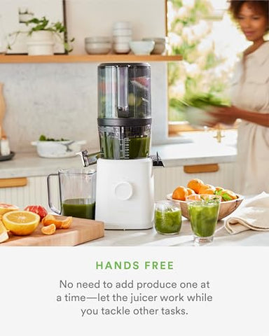 Nama J2 Cold Press Juicer �� Self Feeding for Hands Free Operation with Wide Mouth Hopper for Whole Recipe Loading, Zero Waste Masticating Juicer For More Juice, Less Pulp �� Easy Cleanup & Assembly: Home & Kitchen