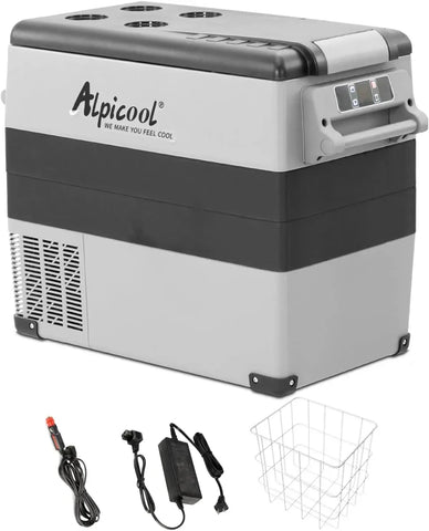 CF45 Portable Refrigerator 12 Volt Car Freezer 42 Quart Mini Fridge Freezer (-4掳C~68掳C) for Truck, RV, Vehicle, Travel, Outdoor -12/24V DC