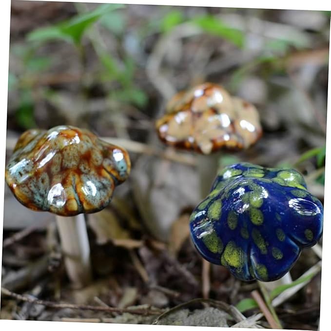 Ceramic Mushrooms Figurine Set of 4