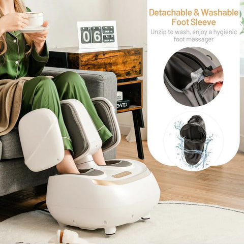 Premium 2-In-1 Electric Shiatsu Foot Calf Massager With Heat Function