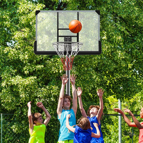 Portable Outdoor Basketball Hoop 64����-79���� Adjustable Poolside Basketball Goal System with 44" Backboard Wheeled Fillable Base