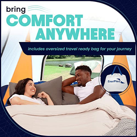 EnerPlex Queen Air Mattress with Built-in Pump - 16 Inch Double Height Inflatable Mattress for Camping
