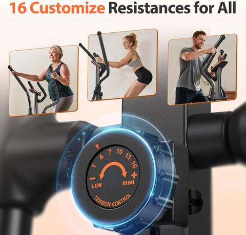 Niceday Elliptical Machine, 15.5锟斤拷20IN Stride, 16 Levels, 500LB Capacity
