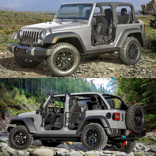 Off Road Safari Tubular Doors Compatible with 2018-2023 Wrangler JL 4 Door �� Set of 4 Fat Tube Half Doors for Adventure