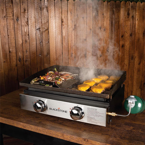 Blackstone 1666 22” Tabletop Griddle with Stainless Steel Faceplate, Powder Coated Steel, Black