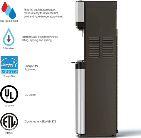 Brio Self Cleaning Bottom Loading Water Cooler Water Dispenser 3 Temperature Settings
