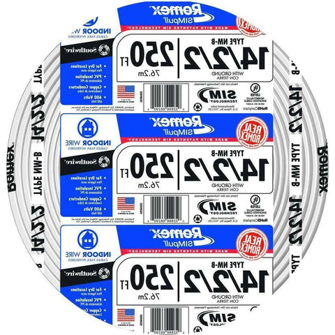 250 ft. 14/2/2 Solid Romex SIMpull Cu NM-B W/G Wire