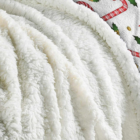 Christmas Festive Print Throw Blanket with Border