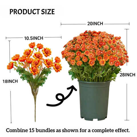 Artificial Outdoor Sunset Mums Flowers