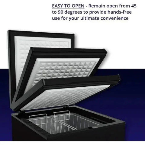 Chest Freezer – 3.5 Cu Ft with 2 Removable Baskets – Reach In Freezer Chest – Quiet Compact Freezer – 7 Temperature Settings – Black