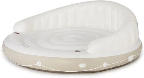 58292EP Canopy Island Inflatable Pool Float: Comfortable Lounge Surface �� Built-in Cup Holders �� Detachable Sunshade �� 440lb Max Weight Capacity �� 78.5" x 59"