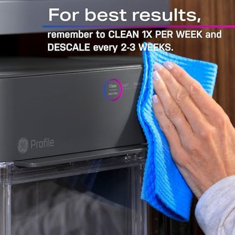 GE Profile Opal 2.0 XL with 1 Gallon Tank, Chewable Crunchable Countertop Nugget Ice Maker, Scoop included, 38 lbs in 24 hours, Pellet Ice Machine with WiFi & Smart Connected, Stainless Steel