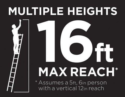 20313T1ASE SmartClose Telescoping Aluminum Ladder with Pinch-Free, Soft-Close Locking Mechanism (300-Pound Capacity, 12.5 ft. ladder with 16 ft. Max Reach) 16 Foot