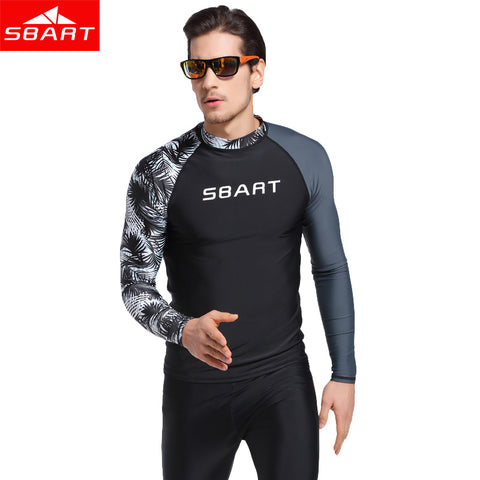 SBART New Men Windsurf Rashguard Lycra Surf Swim Shirt