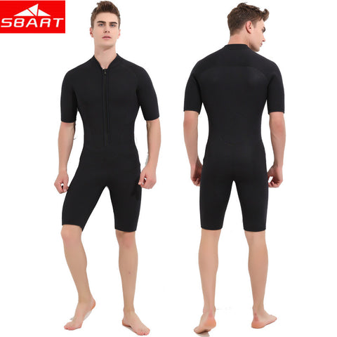 SBART 3MM Neoprene Wetsuits Men Short Sleeve Warm Bathing Suits