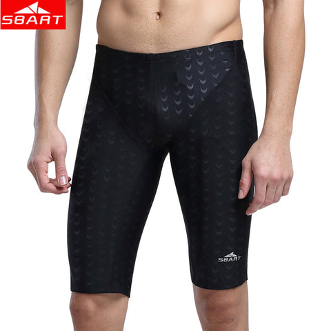 SBART Swim Jammers Swimwear Men Plus 5XL Sharkskin Swimming Trunk for Bathing