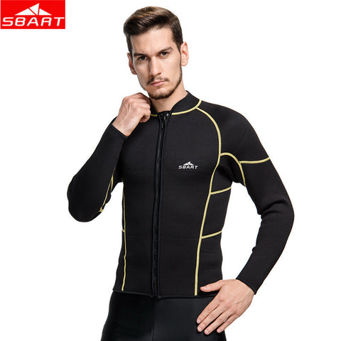 SBART 3MM Neoprene Wetsuit Jacket High Stretch Scuba Diving Jackets