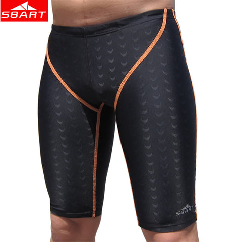 SBART Swim Jammers Swimwear Men Plus 5XL Sharkskin Swimming Trunk for Bathing