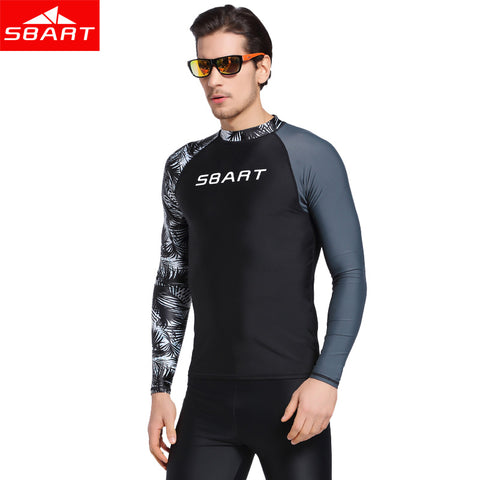 SBART New Men Windsurf Rashguard Lycra Surf Swim Shirt