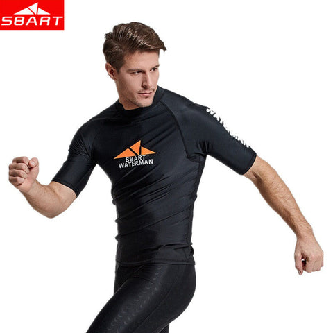 SBART Men Rashguard Short Sleeve Wetsuit T Shirt