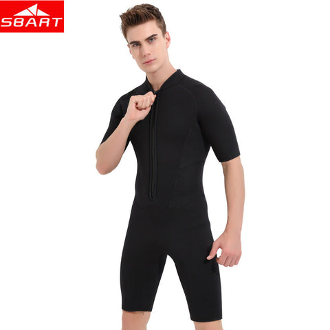 SBART 3MM Neoprene Wetsuits Men Short Sleeve Warm Bathing Suits