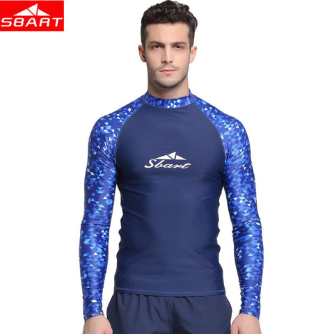 SBART Quick Drying Mens Rash Guard Surf T-shirt Long Sleeve Beach Swimwear