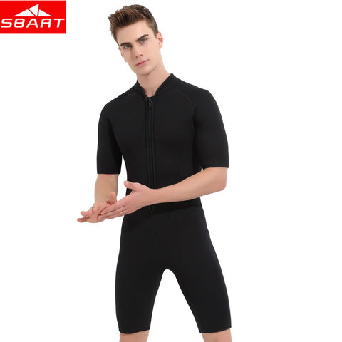 SBART 3MM Neoprene Wetsuits Men Short Sleeve Warm Bathing Suits