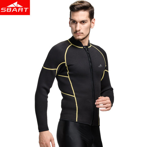 SBART 3MM Neoprene Wetsuit Jacket High Stretch Scuba Diving Jackets