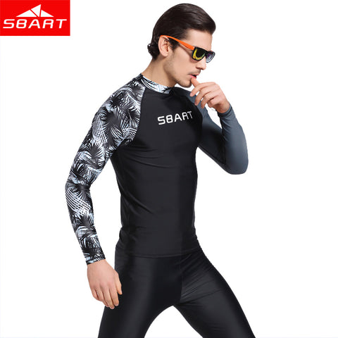 SBART New Men Windsurf Rashguard Lycra Surf Swim Shirt