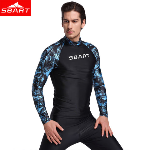 SBART New Men Windsurf Rashguard Lycra Surf Swim Shirt