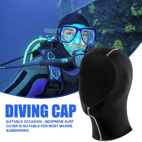 3/5mm Unisex Swim Cap Neoprene Scuba Diving Hood with Shoulder Snorkeling Equipment