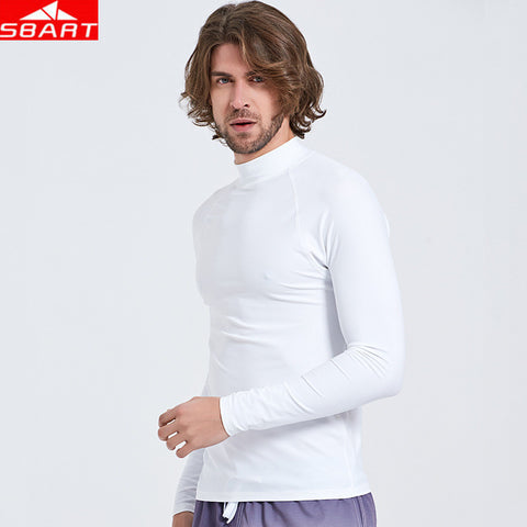SBART Mens Skins UPF 50+ Long Sleeve Sun Rashguard Shirt Tops