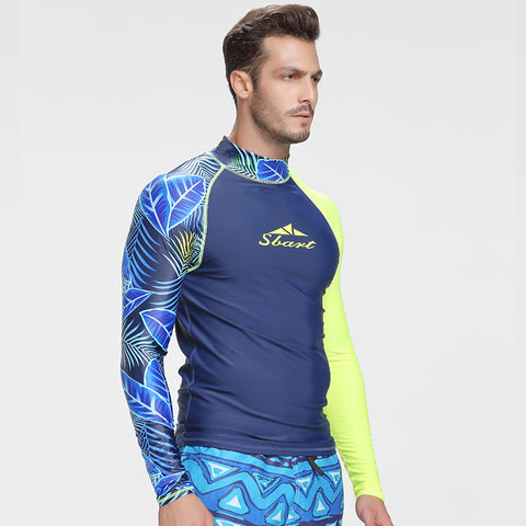 SBART 3XL Men Surfing Rash Guard Long Sleeve UV Protection Swim Surfing Diving Shirt