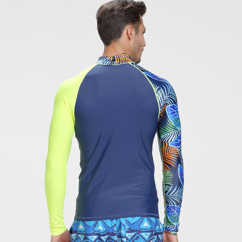SBART 3XL Men Surfing Rash Guard Long Sleeve UV Protection Swim Surfing Diving Shirt
