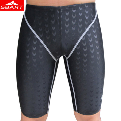 SBART Swim Jammers Swimwear Men Plus 5XL Sharkskin Swimming Trunk for Bathing